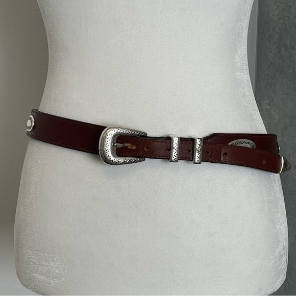 Brighton Leather Belt with Silver Hardware - Picture 3 of 12